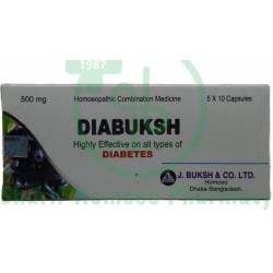 J. Buksh Diabuksh Capsule (500mg) - (50ps-Blister)