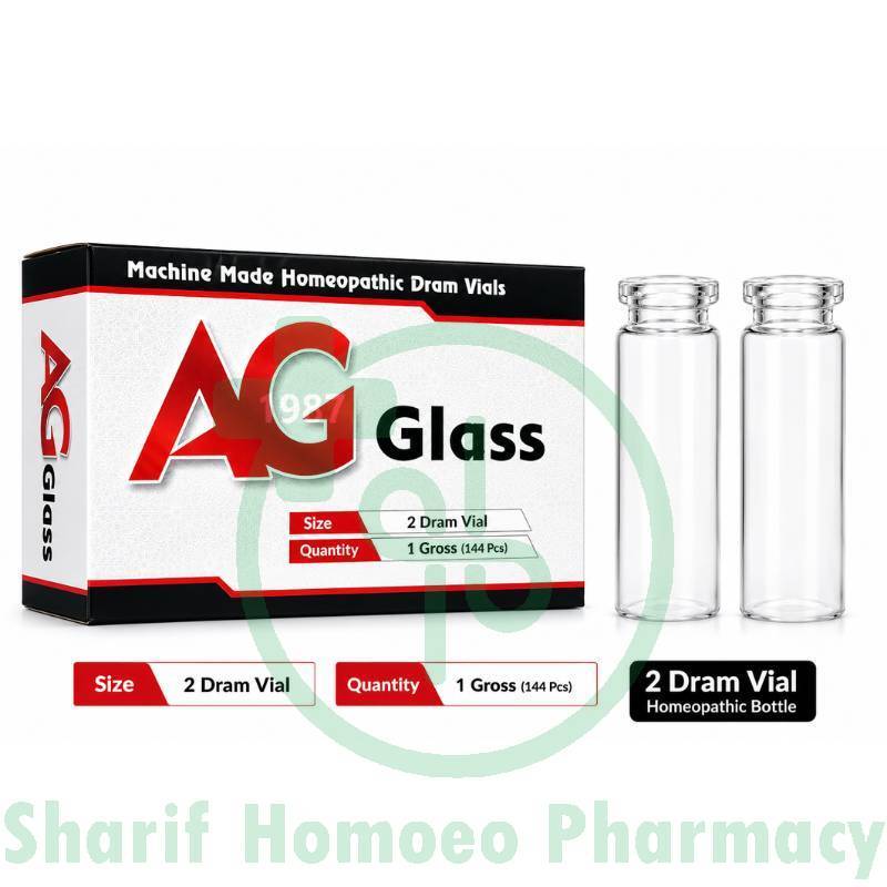 2 Dram (8ml) Homeo Glass Vial - 144pcs Box